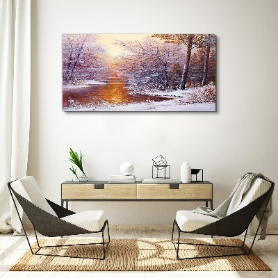 Fotobilder Winterlandschaft mit einem Fluss