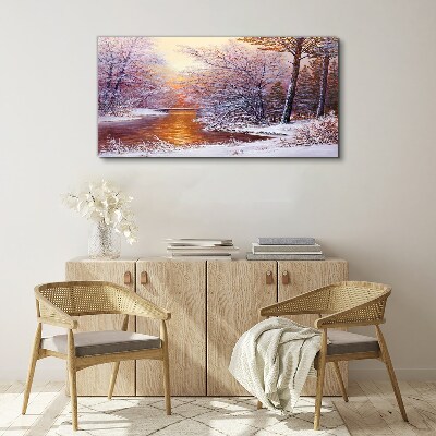 Fotobilder Winterlandschaft mit einem Fluss