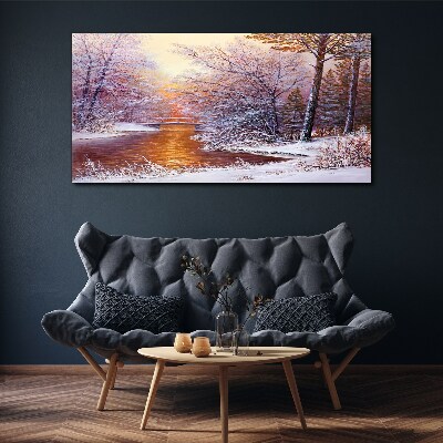 Fotobilder Winterlandschaft mit einem Fluss
