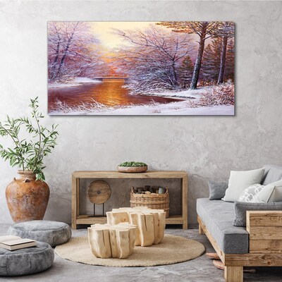 Fotobilder Winterlandschaft mit einem Fluss