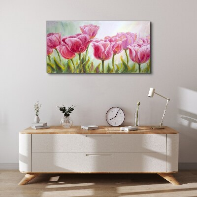 Foto auf leinwand Rosa Tulpen im Frühlingsglanz