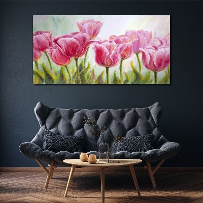 Foto auf leinwand Rosa Tulpen im Frühlingsglanz