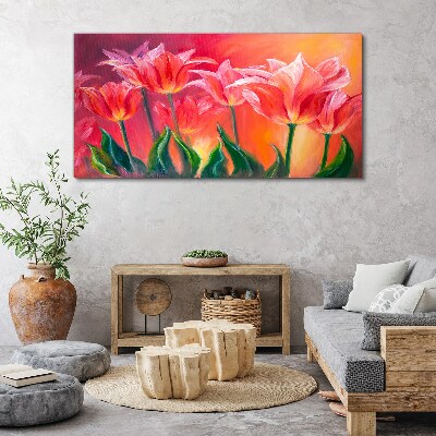 Foto auf leinwand Tulpen in Rosatönen