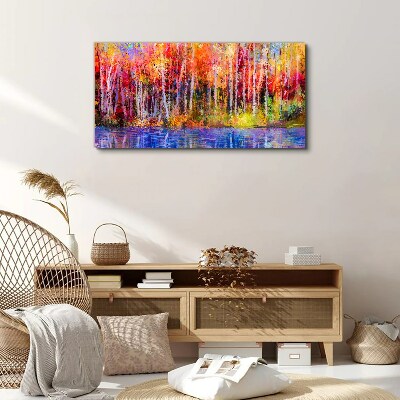 Foto auf leinwand Herbstfarben am See