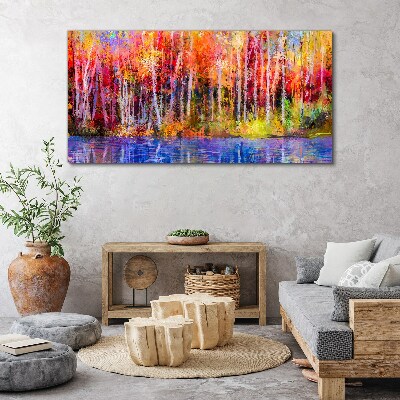 Foto auf leinwand Herbstfarben am See