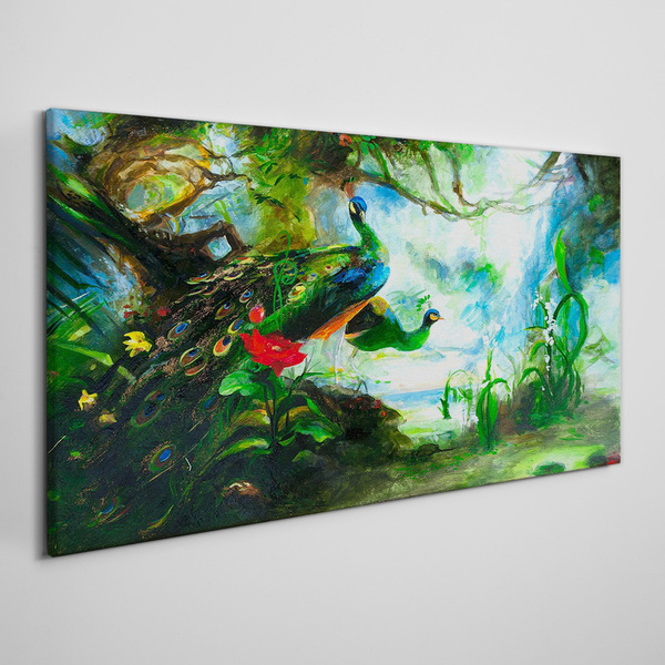 Wandbild Die geheimnisvolle Welt der Pfauenvögel