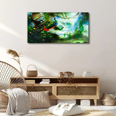 Wandbild Die geheimnisvolle Welt der Pfauenvögel
