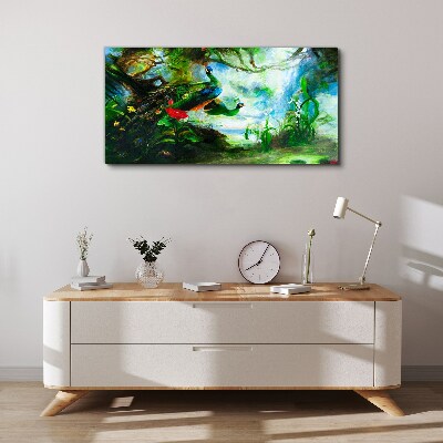 Wandbild Die geheimnisvolle Welt der Pfauenvögel