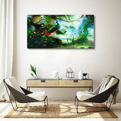 Wandbild Die geheimnisvolle Welt der Pfauenvögel