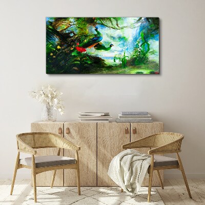 Wandbild Die geheimnisvolle Welt der Pfauenvögel