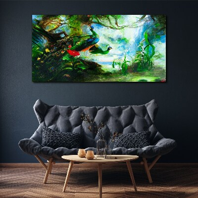 Wandbild Die geheimnisvolle Welt der Pfauenvögel