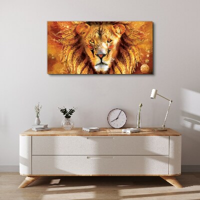 Foto auf leinwand Löwe in goldener Majestät