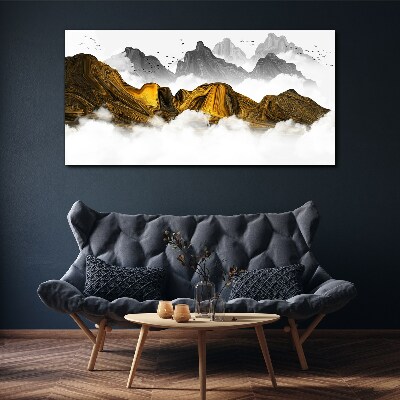 Foto leinwand Abstrakte Berge Nebelvögel