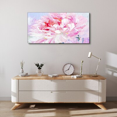 Foto auf leinwand Rosa Pfingstrose mit zartem Glanz