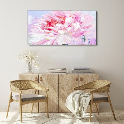 Foto auf leinwand Rosa Pfingstrose mit zartem Glanz
