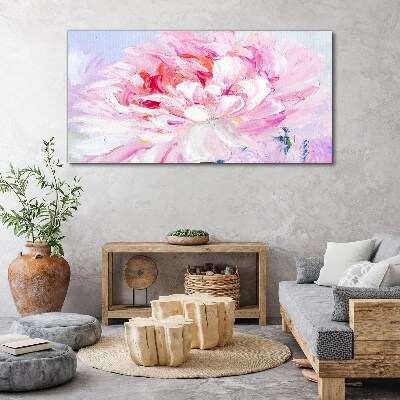 Foto auf leinwand Rosa Pfingstrose mit zartem Glanz
