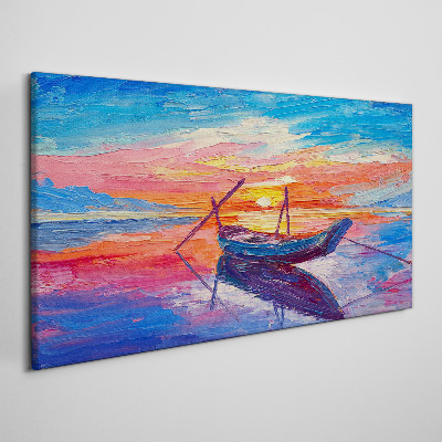 Foto auf leinwand Sonnenuntergang über ruhigem Wasser
