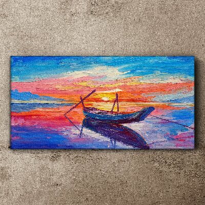 Foto auf leinwand Sonnenuntergang über ruhigem Wasser