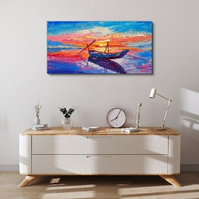 Foto auf leinwand Sonnenuntergang über ruhigem Wasser