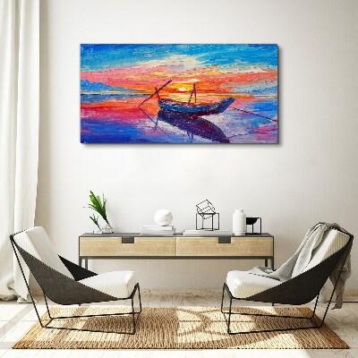 Foto auf leinwand Sonnenuntergang über ruhigem Wasser