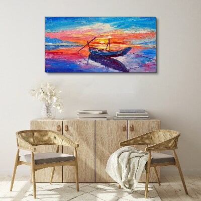 Foto auf leinwand Sonnenuntergang über ruhigem Wasser