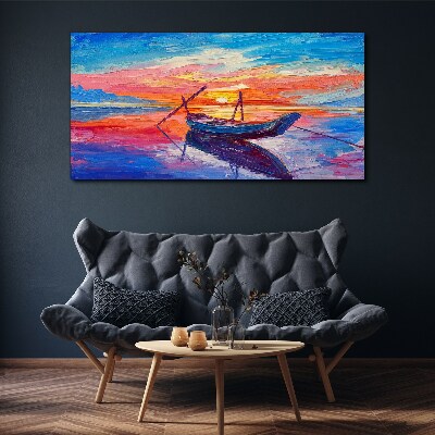 Foto auf leinwand Sonnenuntergangsboot