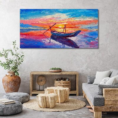 Foto auf leinwand Sonnenuntergang über ruhigem Wasser