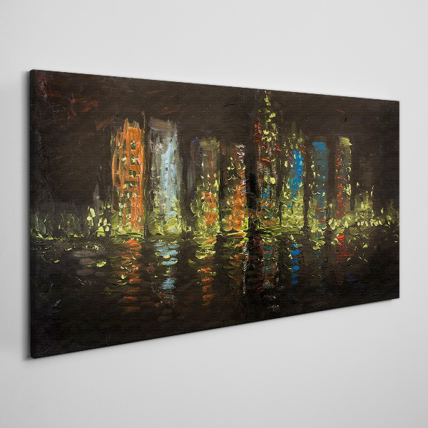 Foto auf leinwand Die Stadt bei Nacht im Lichterglanz