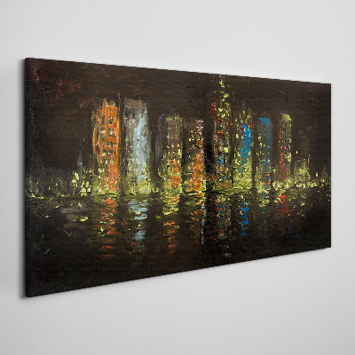 Foto auf leinwand Die Stadt bei Nacht im Lichterglanz