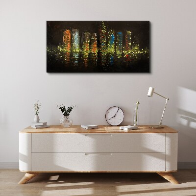 Foto auf leinwand Die Stadt bei Nacht im Lichterglanz