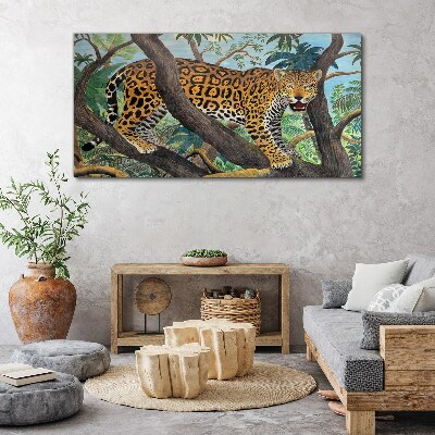 Bild auf leinwand Jaguar in einem tropischen Wald