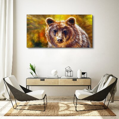 Bild auf leinwand Gesicht eines Bären in goldenen Tönen