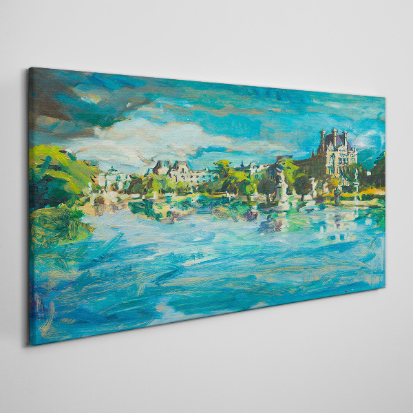 Foto auf leinwand Der Stausee im Sonnenlicht