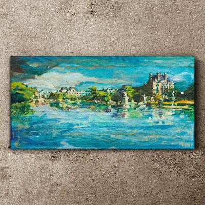 Foto auf leinwand Der Stausee im Sonnenlicht