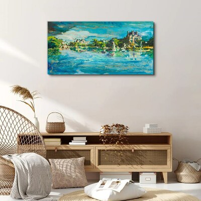 Foto auf leinwand Der Stausee im Sonnenlicht