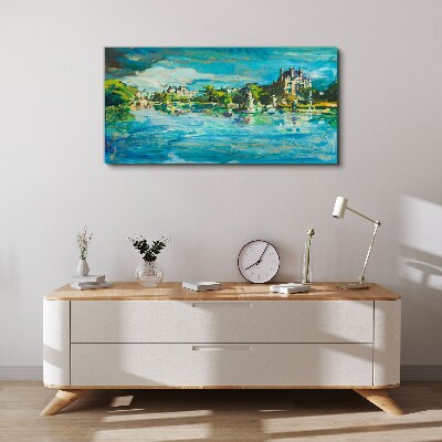 Foto auf leinwand Der Stausee im Sonnenlicht