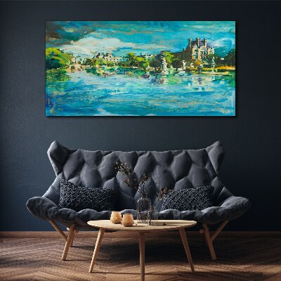 Foto auf leinwand Der Stausee im Sonnenlicht