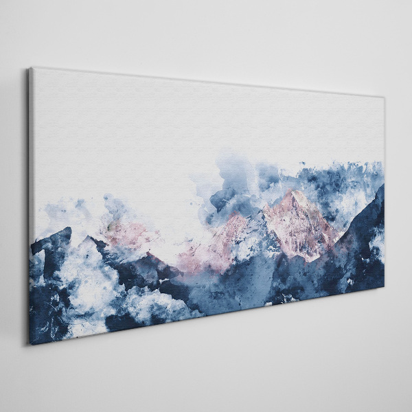 Bild auf leinwand Berglandschaft in Blautönen