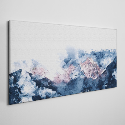 Bild auf leinwand Berglandschaft in Blautönen