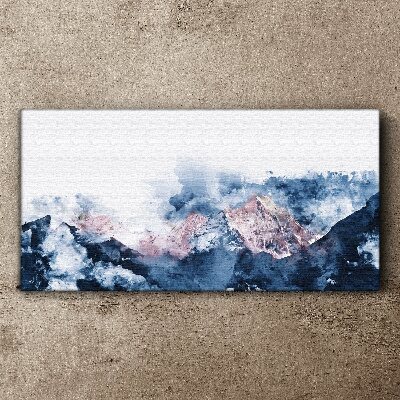 Bild auf leinwand Berglandschaft in Blautönen