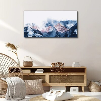 Bild auf leinwand Berglandschaft in Blautönen