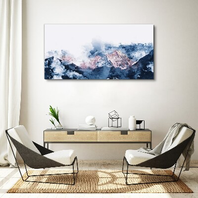 Bild auf leinwand Berglandschaft in Blautönen