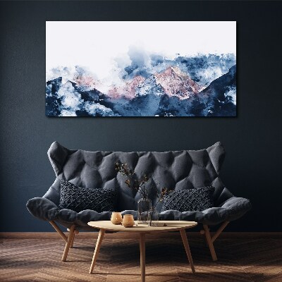 Bild auf leinwand Berglandschaft in Blautönen