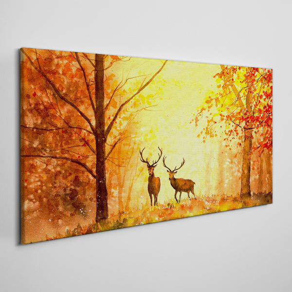 Leinwandbild Herbsttreffen der Hirsche