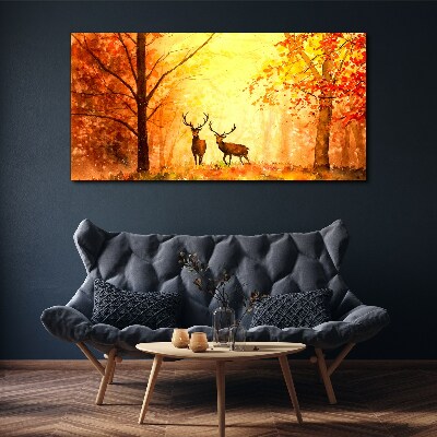 Leinwandbild Herbsttreffen der Hirsche