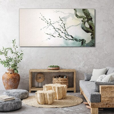 Foto auf leinwand Zarte Zweige in Aquarell