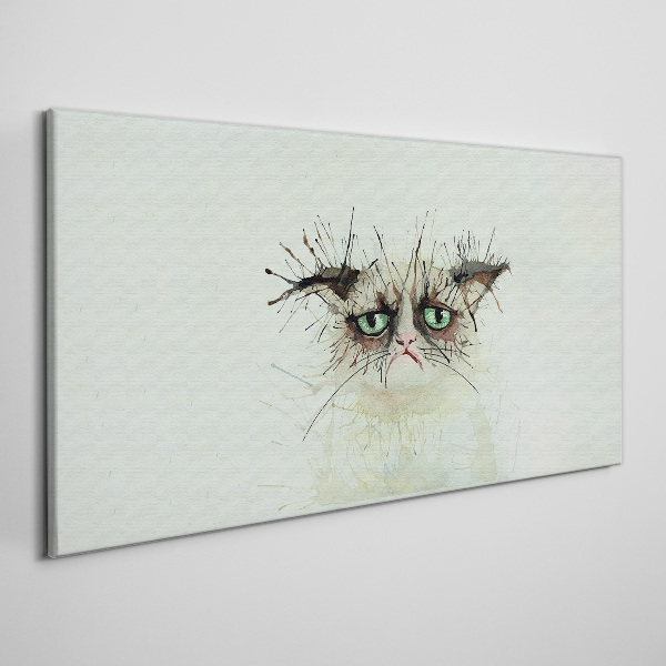 Leinwandbild Traurige Katze mit grünen Augen