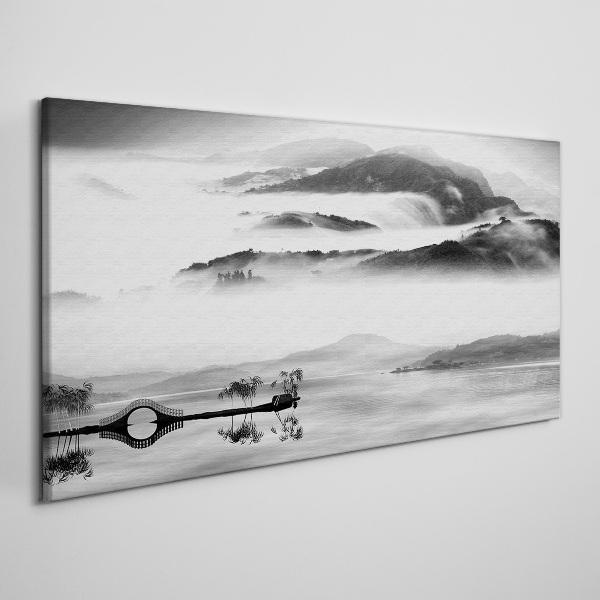 Bild auf leinwand Nebliges Bergpanorama