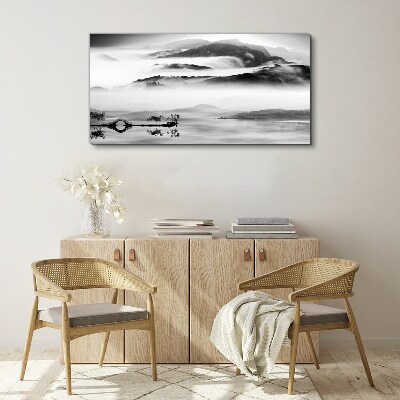 Bild auf leinwand Nebliges Bergpanorama