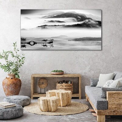 Bild auf leinwand Nebliges Bergpanorama